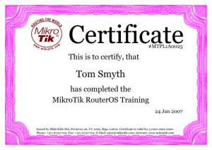 MikroTik Certified Network Associate Certificate
