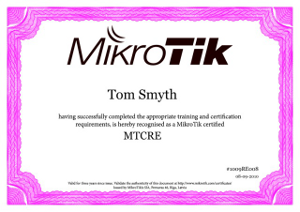 MikroTik Certified Wireless Engineer Certificate