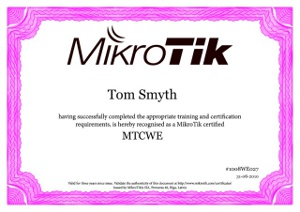 MikroTik Certified Wireless Engineer Certificate